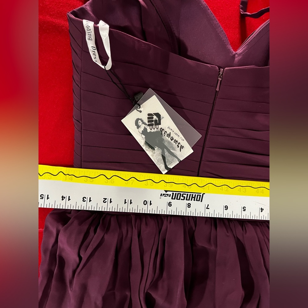 Burgundy Prom Formal Evening Maxi Dress Gown Size S NWT Cocktail Bridesmaid #9 - Picture 12 of 12